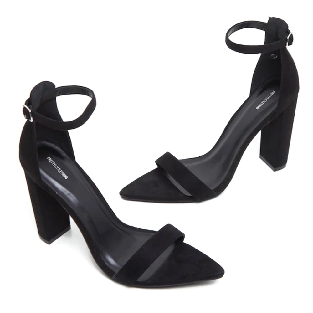 PRETTY LITTLE THING BLOCK HEEL STRAPPY SANDALS